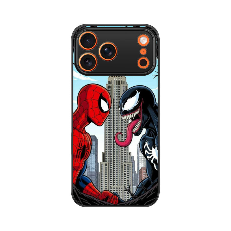 Web Hero vs Venom Clash Glass Case for Apple iPhone