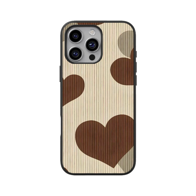 brown heartin iphone back case