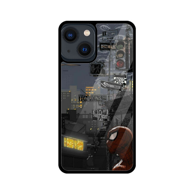 Midnight City Web iPhone Glass Case