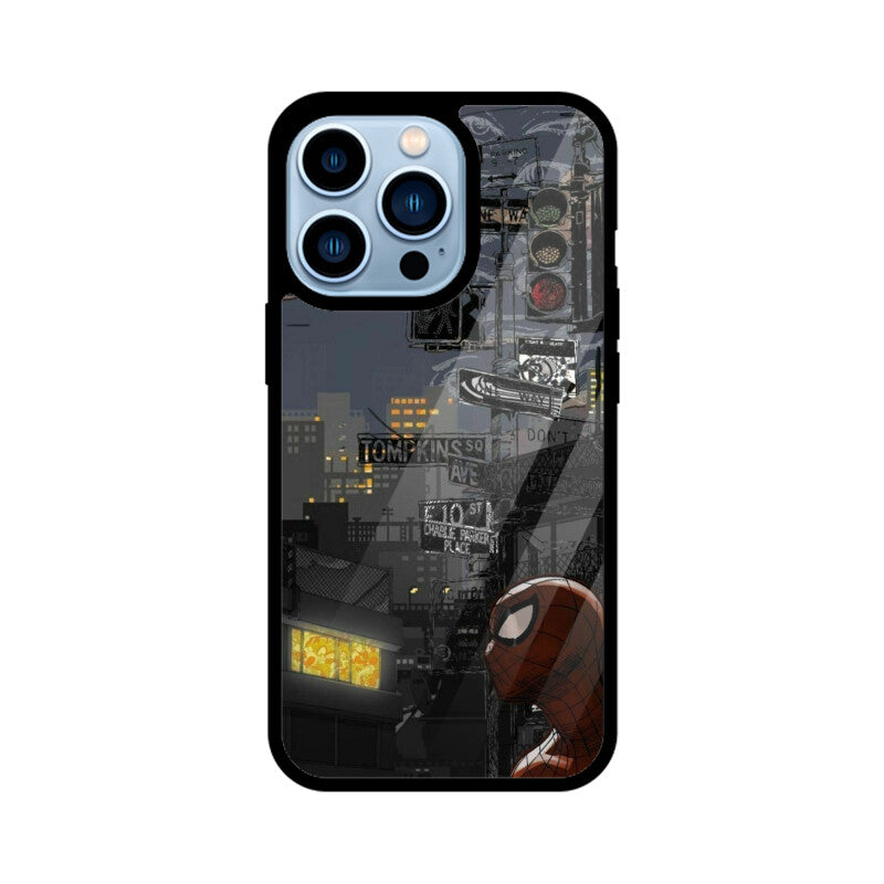 Midnight City Web iPhone Glass Case