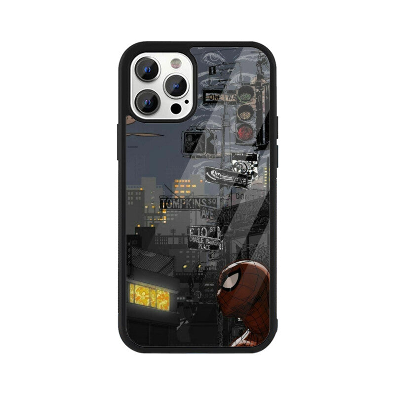 Midnight City Web iPhone Glass Case