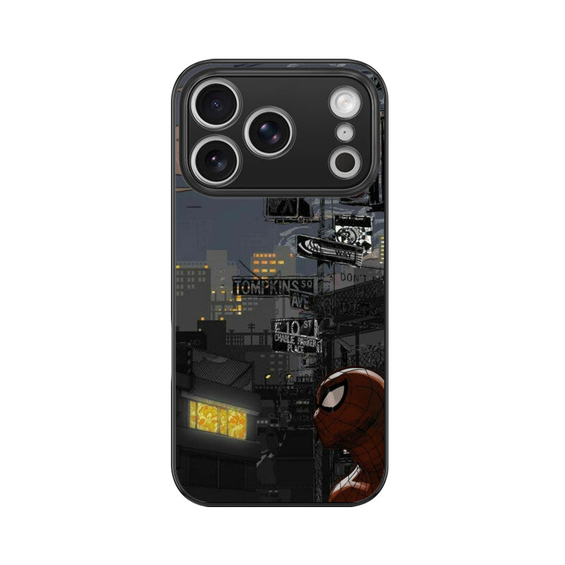 Midnight City Web iPhone Glass Case