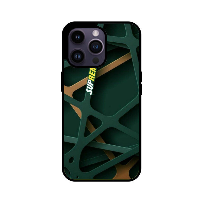 Emerald Apex Grid Glass Case for Apple iPhone