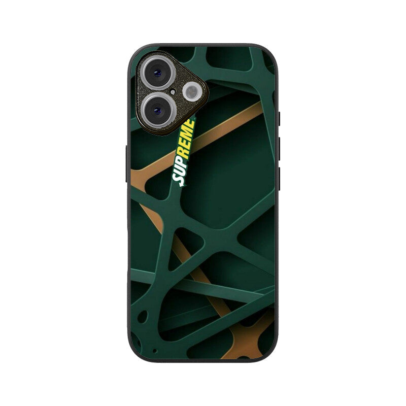 Emerald Apex Grid Glass Case for Apple iPhone