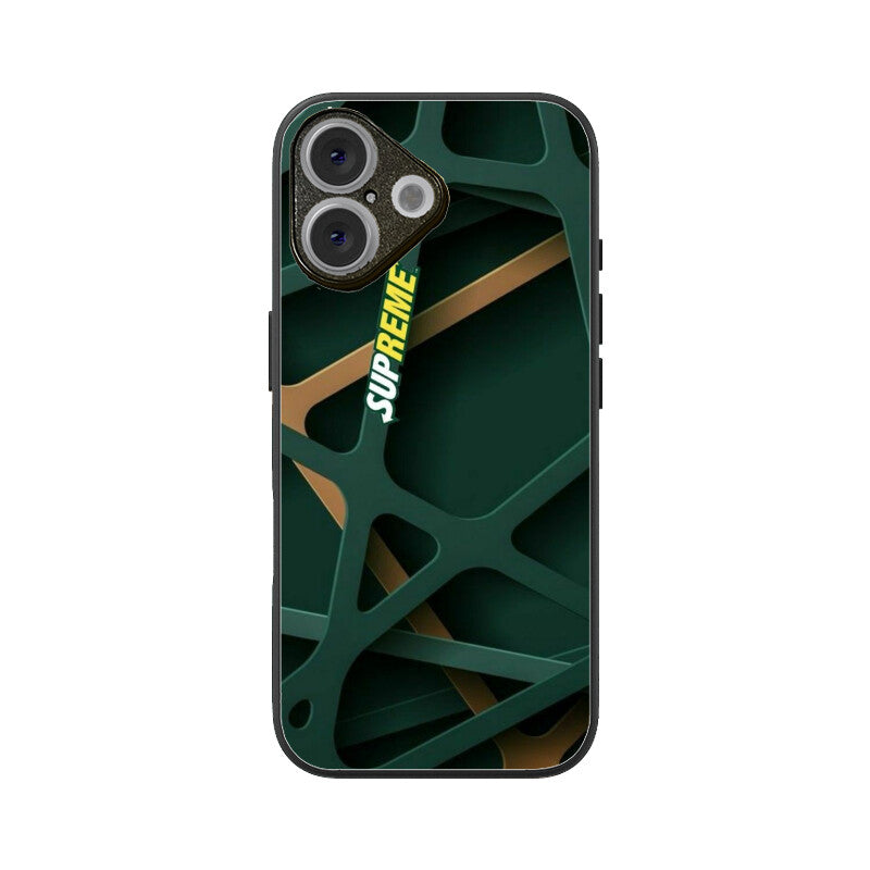Emerald Apex Grid Glass Case for Apple iPhone