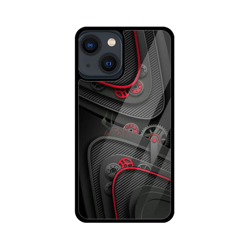 Crimson Mechanica Glass Case for Apple iPhone
