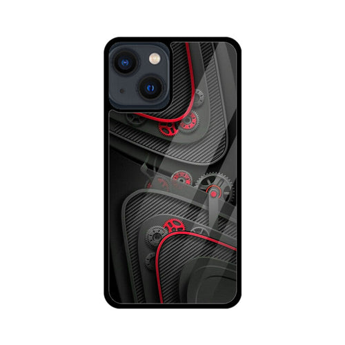 Crimson Mechanica Glass Case for Apple iPhone