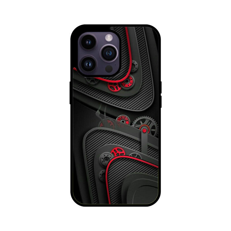 Crimson Mechanica Glass Case for Apple iPhone