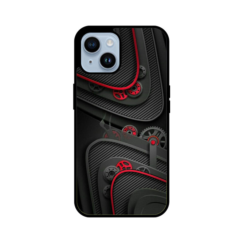 Crimson Mechanica Glass Case for Apple iPhone