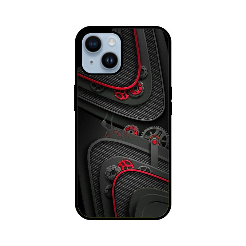 Crimson Mechanica Glass Case for Apple iPhone