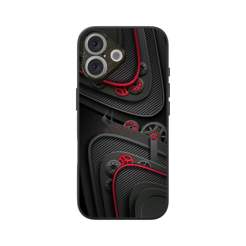 Crimson Mechanica Glass Case for Apple iPhone