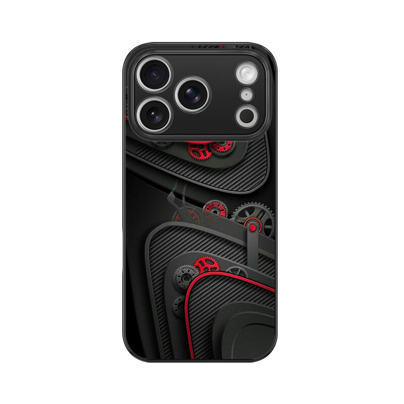 Crimson Mechanica Glass Case for Apple iPhone